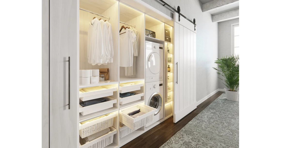 Kép 4/6 - LED Profil GLAXMNBJW, polc élre rögzíthető, döntött, 18mm bútorlaphoz, 3fm, alu elox