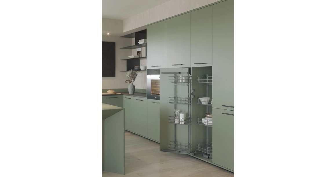 Kép 2/2 - Konyhai fémrács, kamravasalat, 600mm, antracit, csillapított záródás, 8 kosár SIGE, Green Line 230B