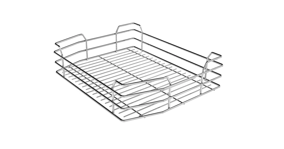 Kép 4/4 - Konyhai fémrács, kamravasalás, 500mm, króm, részleges kihúzású, 5 kosár, nyíló ajtóhoz Greem Line 295