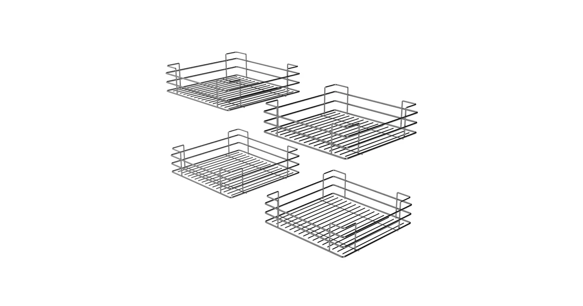 Kép 4/5 - Konyhai fémrács, sarokszekrénybe, teljes kihúzás, csillapított záródás, króm, univerzális, 1200mm, 600mm ajtó szélesség, Sige Green Line 340