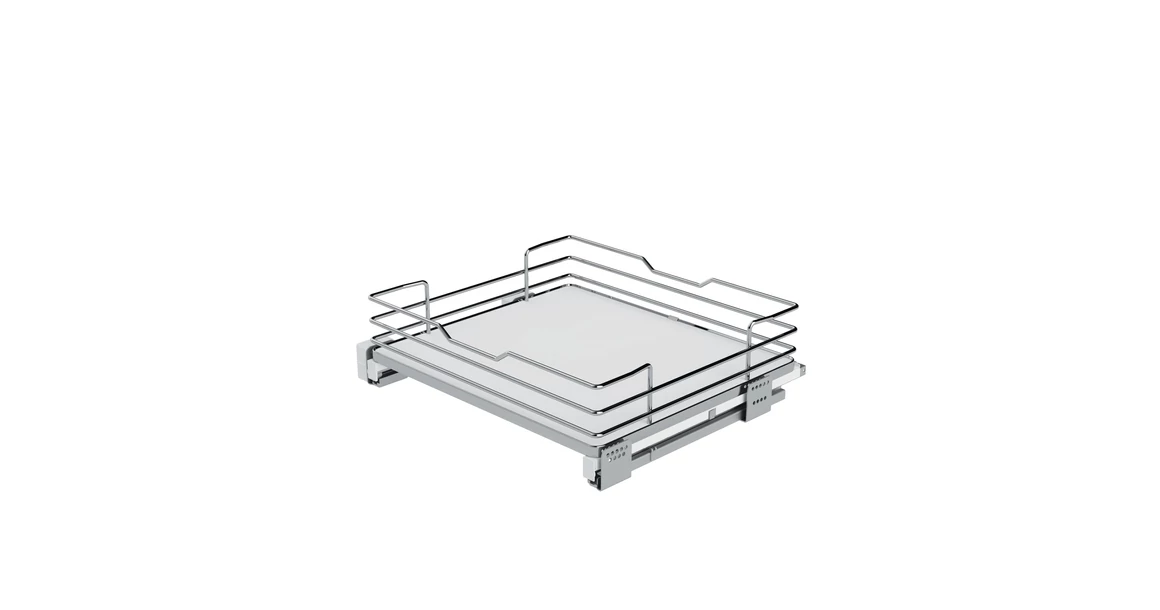 Kép 1/2 - Konyhai fémrács, 500mm, fiók, króm-fehér, teljes kihúzás, csillapított záródás, 30kg teherbírás, SIGE Infinity Line 119