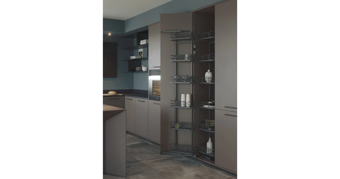 Kép 2/2 - Konyhai fémrács, kamravasalat, 450mm, antracit, csillapított záródás, 12 kosár SIGE, Infinity Line 230A