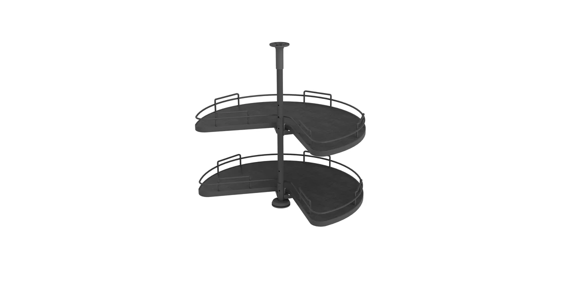 Kép 1/2 - Konyhai fémrács, sarokszekrénybe, 3/4 kör kosár, antracit, 810mm átmérő, oszloppal, 400mm ajtókhoz, Sige Infinity Line 361