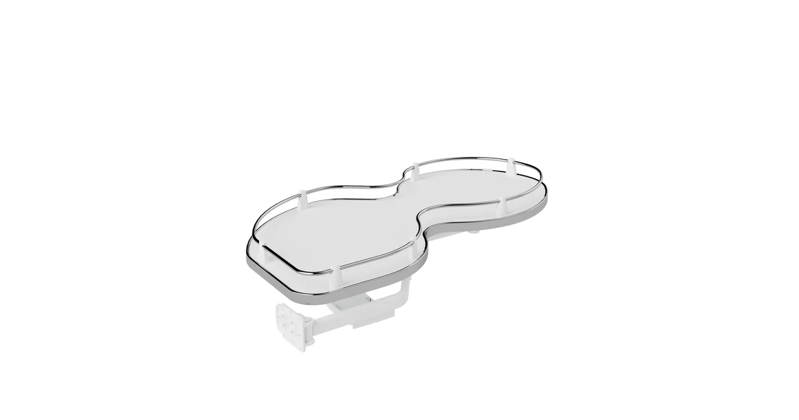 Kép 1/3 - Konyhai fémrács, sarokszekrénybe, balos, Nuvola vesetál, króm-fehér, 1000mm, 600mm ajtó szélesség, Sige Infinity Line 371