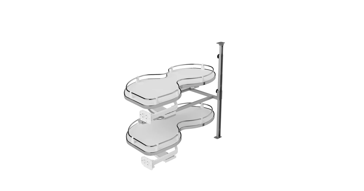 Kép 3/3 - Konyhai fémrács, sarokszekrénybe, balos, Nuvola vesetál, antracit,  900mm, 500mm ajtó szélesség, Sige Infinity Line 371