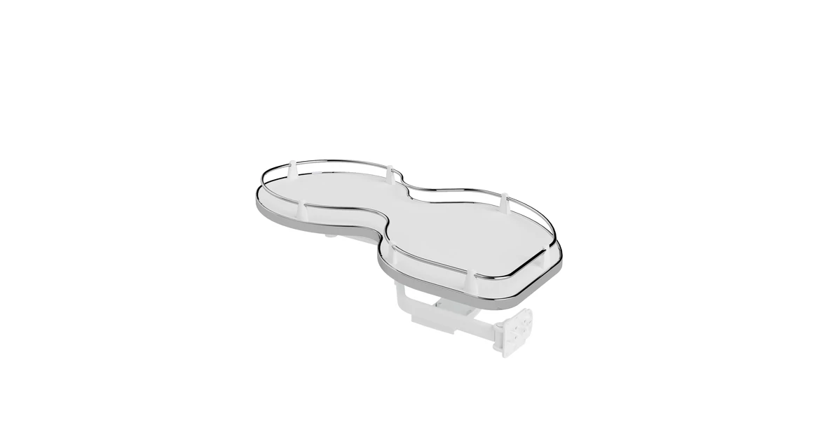 Kép 1/3 - Konyhai fémrács, sarokszekrénybe, jobbos, Nuvola vesetál, króm-fehér,  800mm, 450mm ajtó szélesség, Sige Infinity Line 371