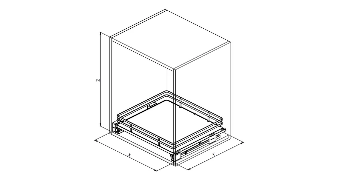 Kép 3/3 - Konyhai fémrács, 500mm, fiók, antracit, teljes kihúzás, csillapított záródás, 30kg teherbírás, SIGE Infinity Plus 119