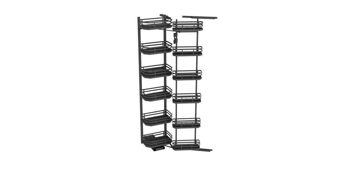 Kép 1/3 - Konyhai fémrács, kamravasalat, 450mm, antracit, csillapított záródás, 12 kosár SIGE, Infinity Plus 230A