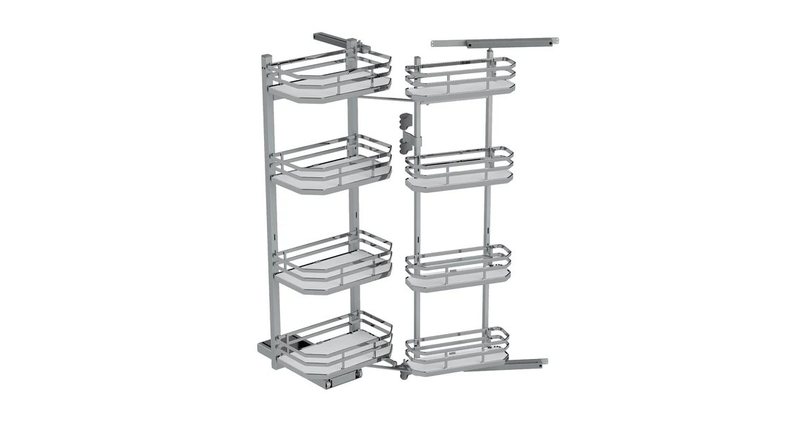 Kép 1/3 - Konyhai fémrács, kamravasalat, 450mm, króm-fehér, csillapított záródás,  8 kosár SIGE, Infinity Plus 230B