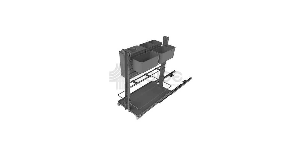 Kép 1/3 - Konyhai fémrács, 300mm, fenéklapra szerelhető szelektív tároló, Shéf fiók, teljes kihúzás, csillapított záródás, rejtett fióksín, SIGE 094G