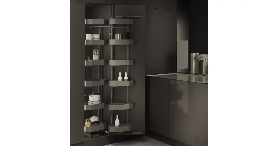 Kép 2/3 - Konyhai fémrács, kamravasalat, 600mm, antracit, csillapított záródás, 12 kosár SIGE, PRO LINE 230A