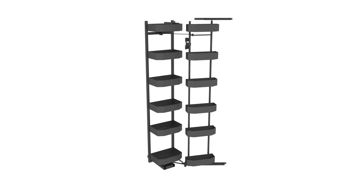 Kép 1/3 - Konyhai fémrács, kamravasalat, 600mm, antracit, csillapított záródás, 12 kosár SIGE, PRO LINE 230A