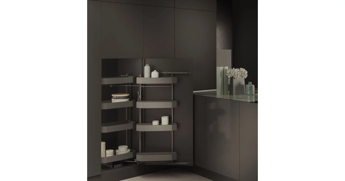 Kép 2/2 - Konyhai fémrács, kamravasalat, 600mm, antracit, csillapított záródás,  8 kosár SIGE, PRO LINE 230B