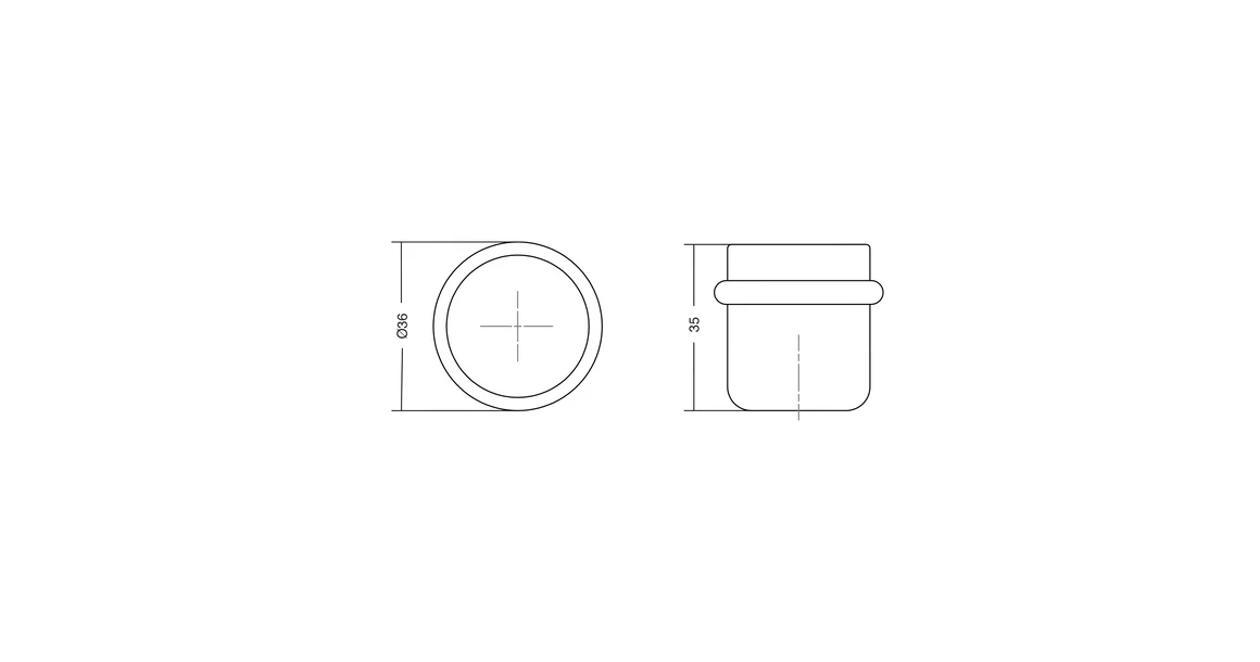 Kép 3/4 - Ajtóütköző Viefe LUV 36mm, fém, csiszolt nikkel