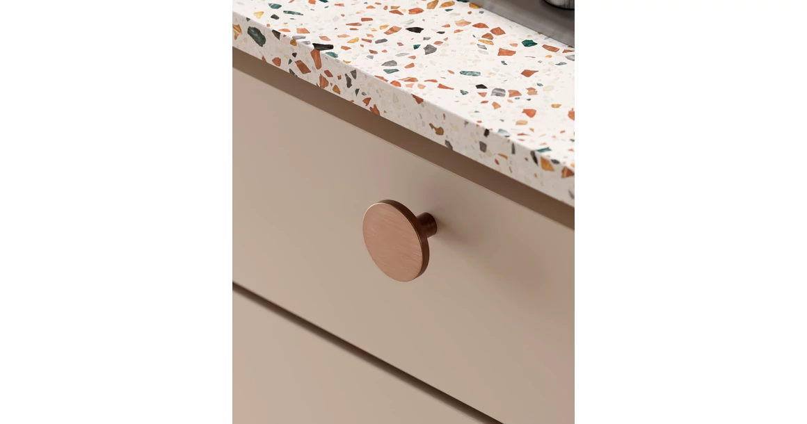 Kép 5/6 - Fogantyú  Viefe COMO BIG gomb, fém, csiszolt pezsgő