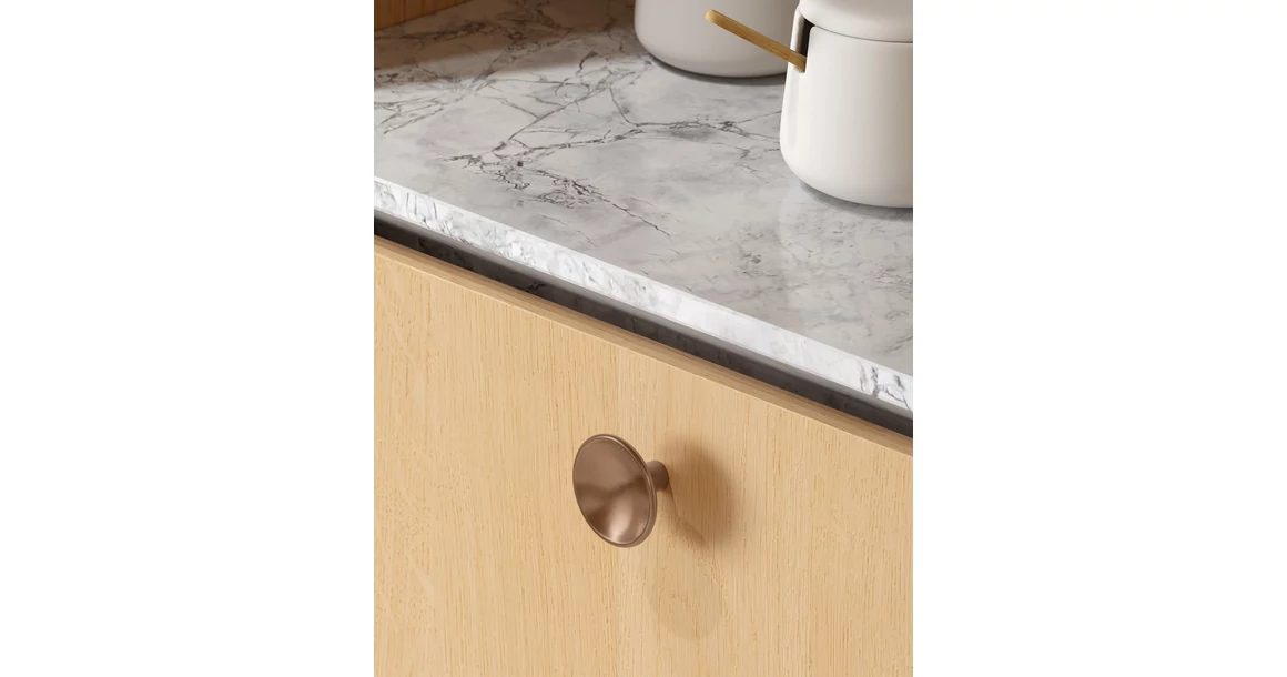 Kép 7/8 - Fogantyú  Viefe DISC gomb, D50, fém, csiszolt bronz