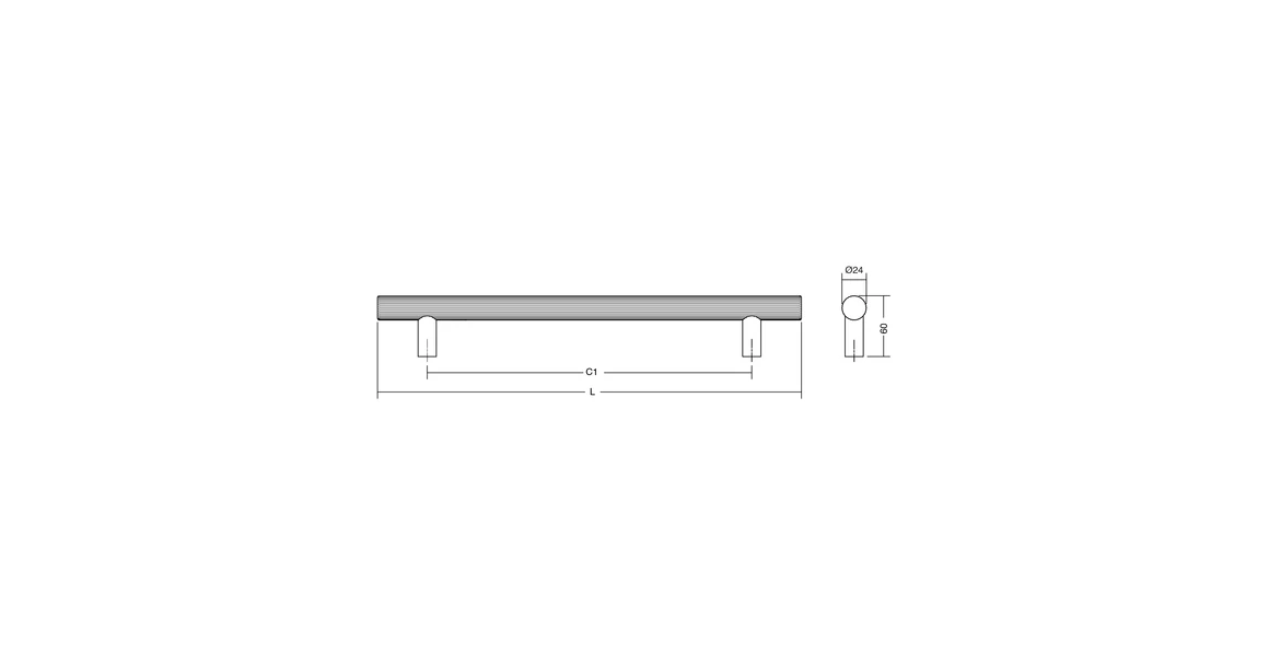 Kép 2/5 - Fogantyú  Viefe BOTO BIG  frontról szerelhető 1024mm, alumínium, fényes nikkel