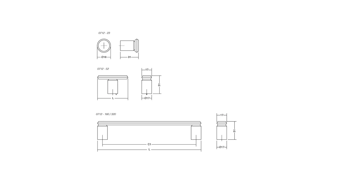 Kép 6/6 - Fogantyú  Viefe FASE  160mm, alumínium, szálcsiszolt