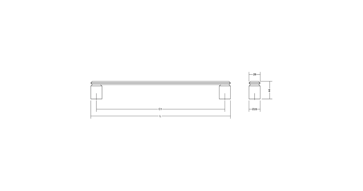 Kép 2/3 - Fogantyú  Viefe FASE BIG  frontról szerelhető 320mm, alumínium, szálcsiszolt