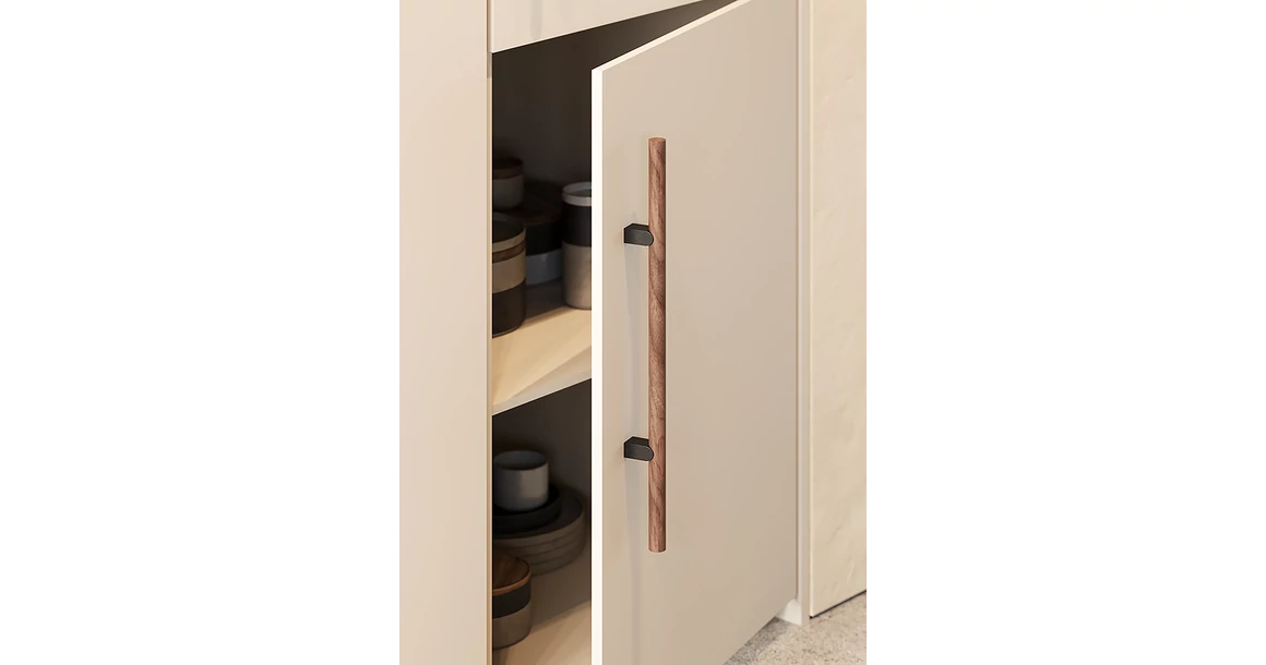 Kép 5/6 - Fogantyú  Viefe KUMO WOOD BIG  frontról szerelhető  320mm, alumínium-fa, szálcsiszolt - tölgy