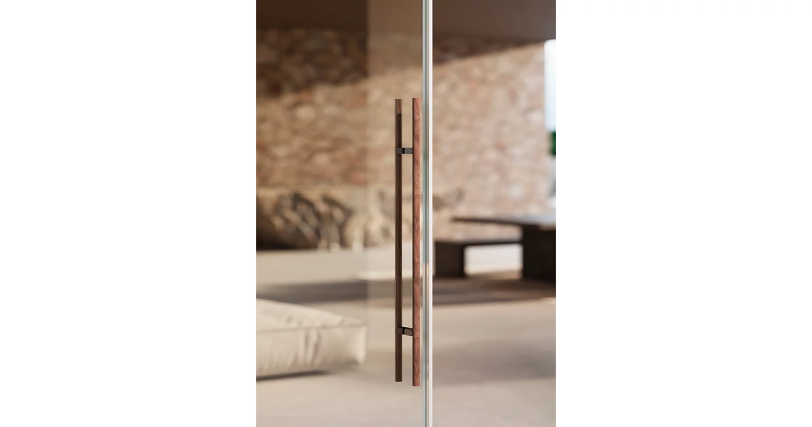 Kép 4/4 - Fogantyú  Viefe KUMO WOOD BIG  kétoldalról szerelhető szett  320mm, alumínium-fa, szálcsiszolt - tölgy