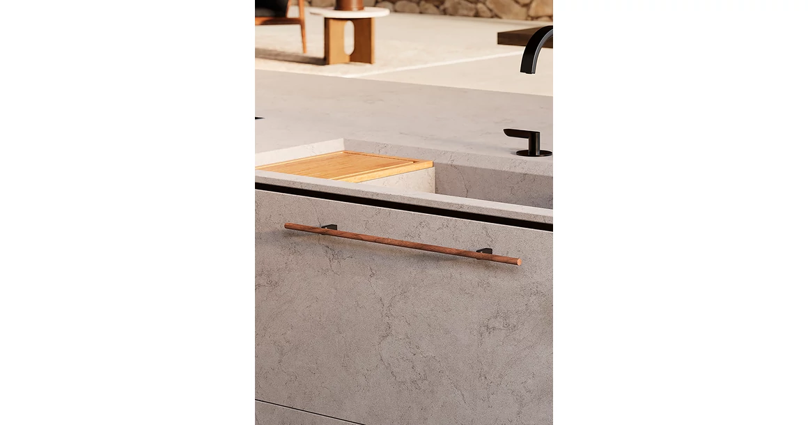 Kép 3/6 - Fogantyú  Viefe KUMO WOOD  128mm, alumínium-fa, szálcsiszolt - tölgy