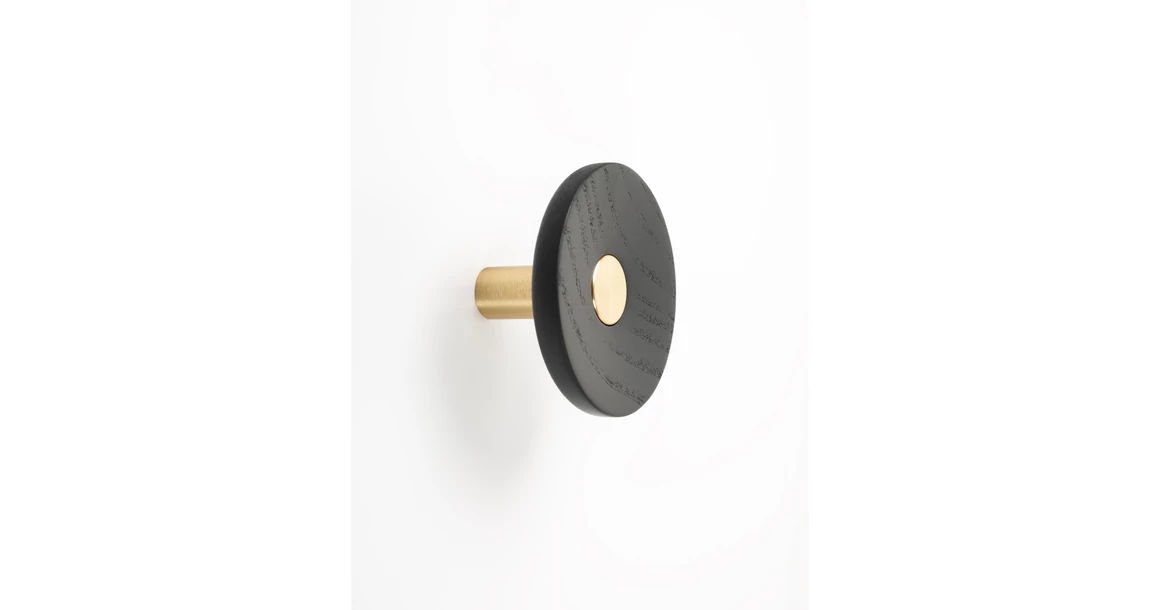 Kép 1/3 - Fogas  Viefe ZOOT  gomb,  90mm, fa-alumínium, csiszolt sötét sárgaréz + fekete lakkozott EI