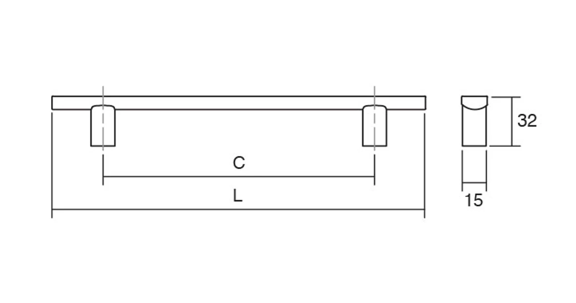 Kép 3/3 - Fogantyú  Viefe ARA  320mm, fém, szálcsiszolt
