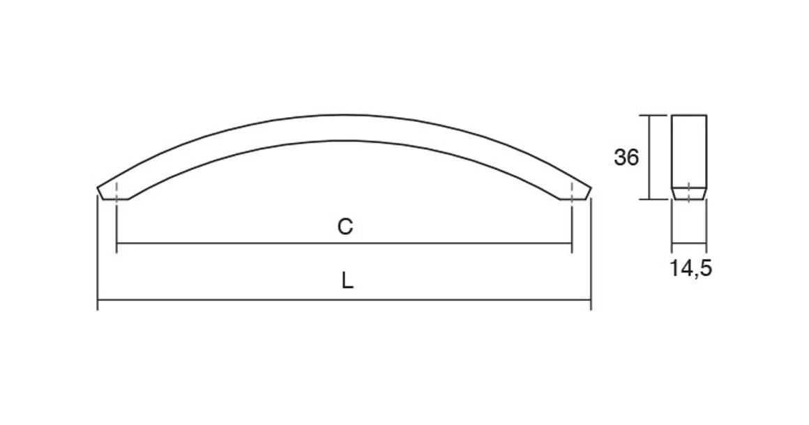 Kép 4/4 - Fogantyú  Viefe ARCH  192mm, fém, fényes króm