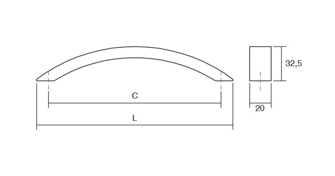 Kép 3/3 - Fogantyú  Viefe ARKO  160mm, alumínium, szálcsiszolt