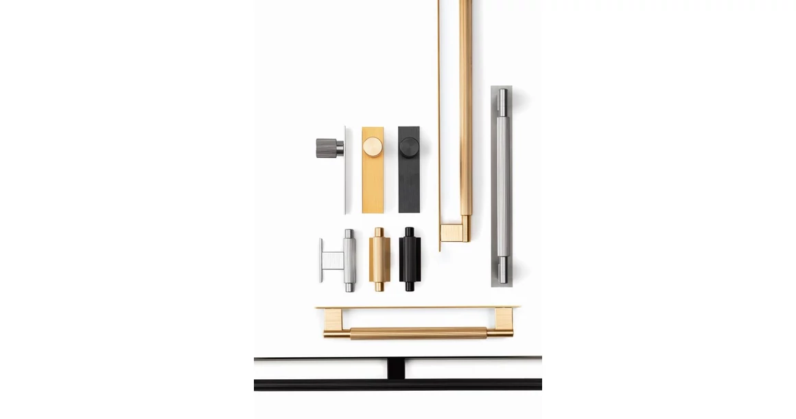 Kép 4/6 - Fogantyú  Viefe ARPA talpas gomb 22mm, alumínium, rusztikus sárgaréz