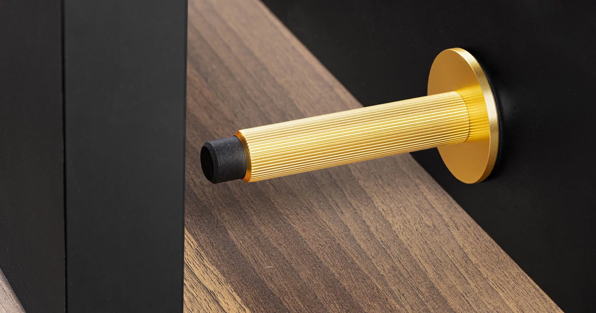 Kép 1/2 - Ajtóütköző  Viefe ARPA oldalfalra, alumínium, sötét sárgaréz