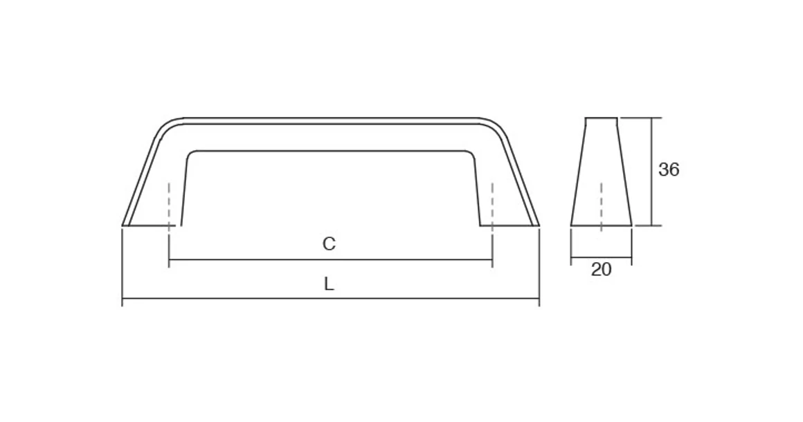Kép 4/4 - Fogantyú  Viefe ARROW  192mm, fém, fényes króm