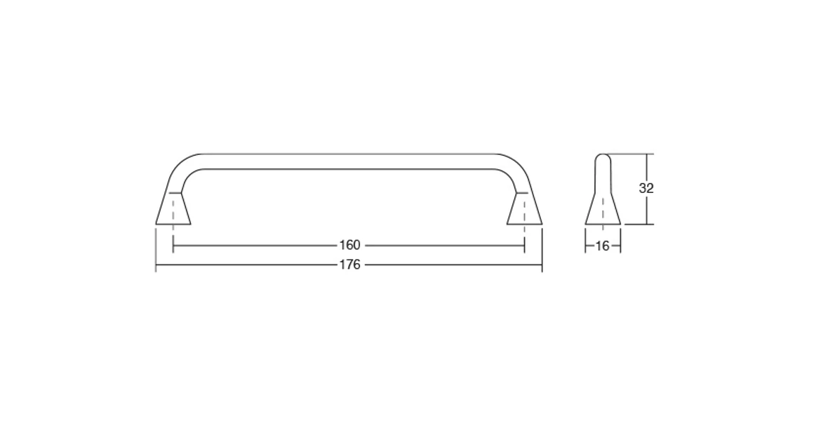 Kép 3/3 - Fogantyú  Viefe BELLA  160mm, fém, csiszolt vörösréz