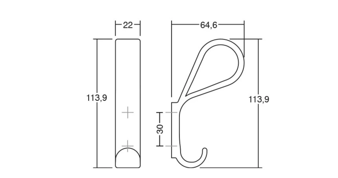 Kép 3/3 - Fogas  Viefe BELT fém, matt fekete EI