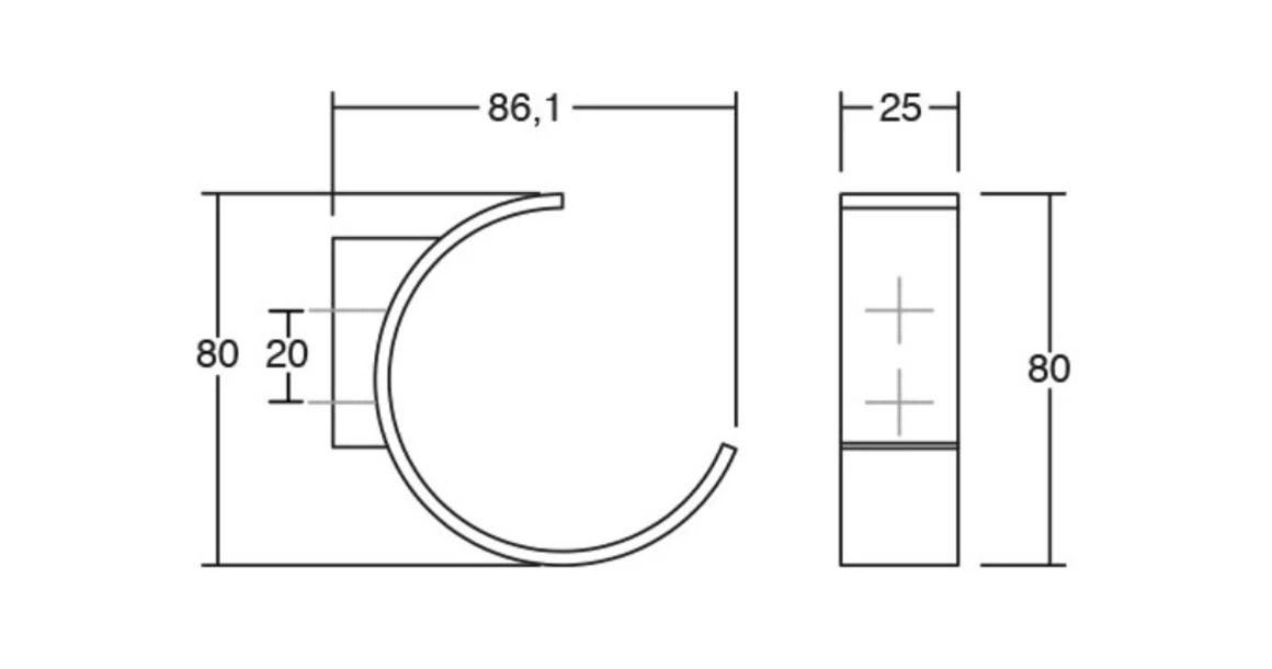 Kép 3/3 - Fogas  Viefe BIRDD fém, matt fekete EI