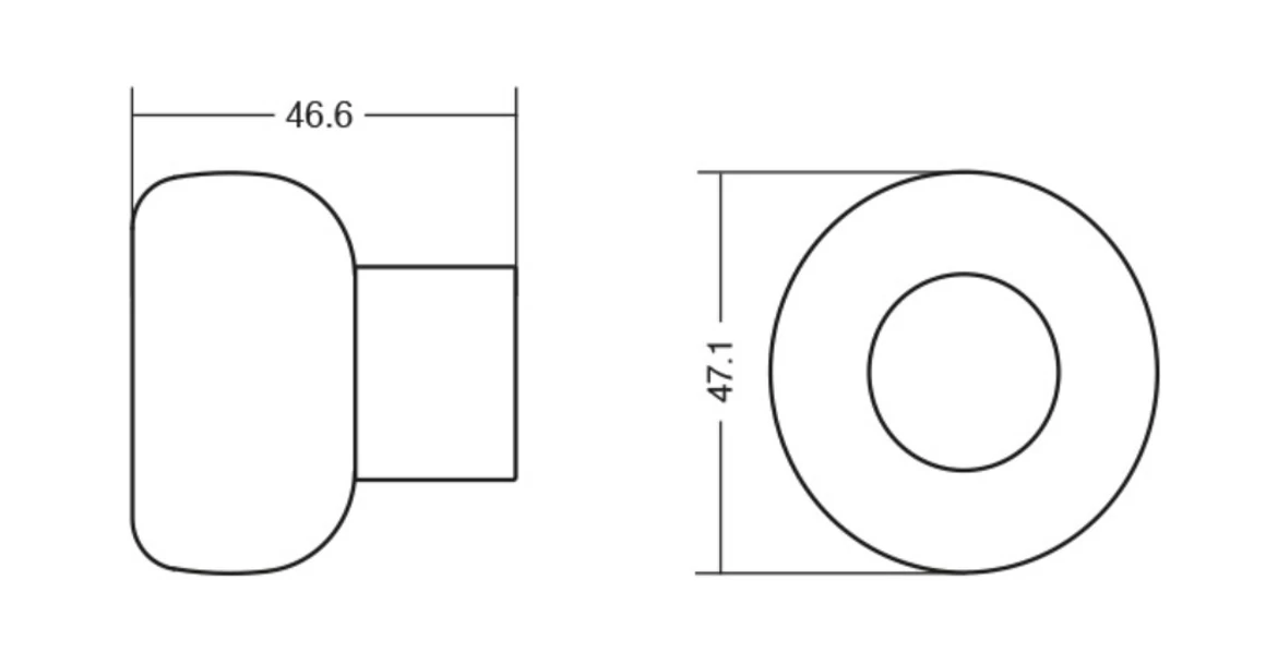 Kép 2/2 - Ajtóütköző  Viefe BUGGY alumínium, csiszolt pezsgő