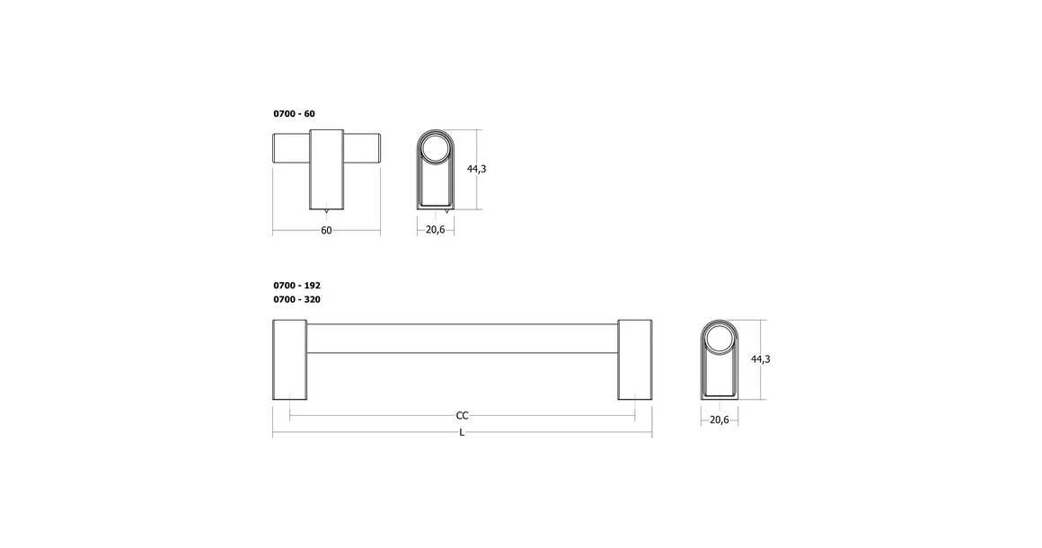 Kép 3/3 - Fogantyú  Viefe CASEY gomb, alumínium, texturált láva fekete-  polírozott titán fekete