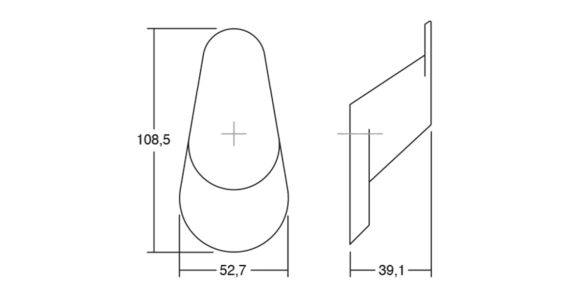 Kép 4/4 - Fogas  Viefe CRESTT  gomb, fém, matt fehér EI