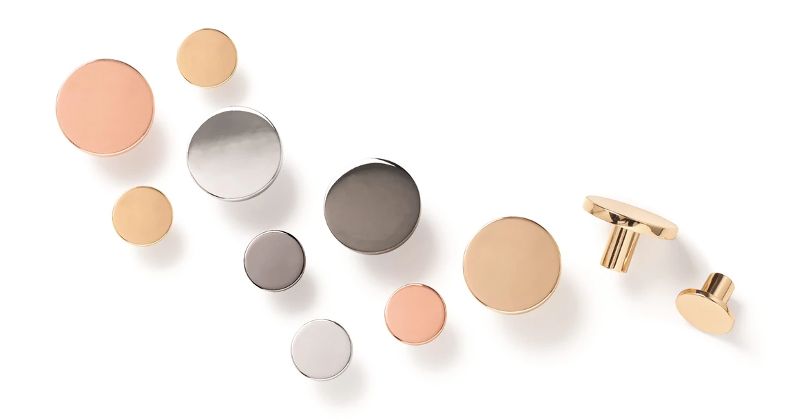 Kép 3/6 - Fogantyú  Viefe COMO BIG gomb, fém, csiszolt pezsgő