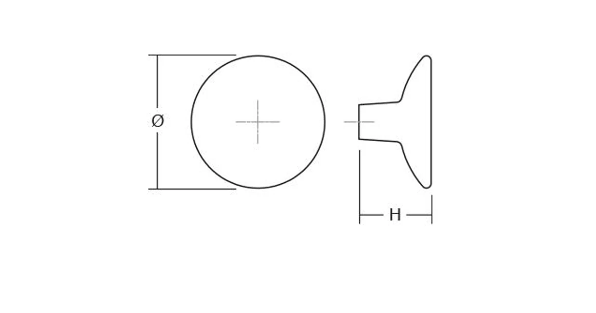 Kép 5/8 - Fogantyú  Viefe DISC gomb, D50, fém, csiszolt bronz