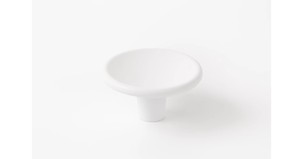 Kép 1/5 - Fogantyú  Viefe DISC gomb, D50, fém, matt fehér