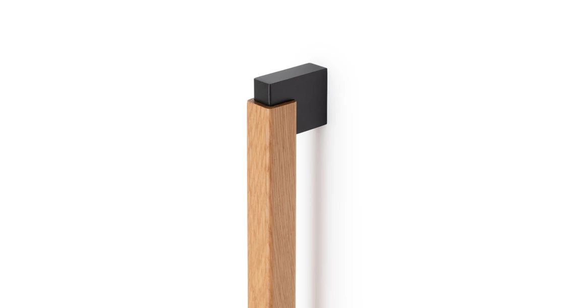 Kép 2/10 - Fogantyú  Viefe DUO BIG kétoldalról szerelhető szett  480mm, fém-fa, csiszolt láva szürke - tölgy
