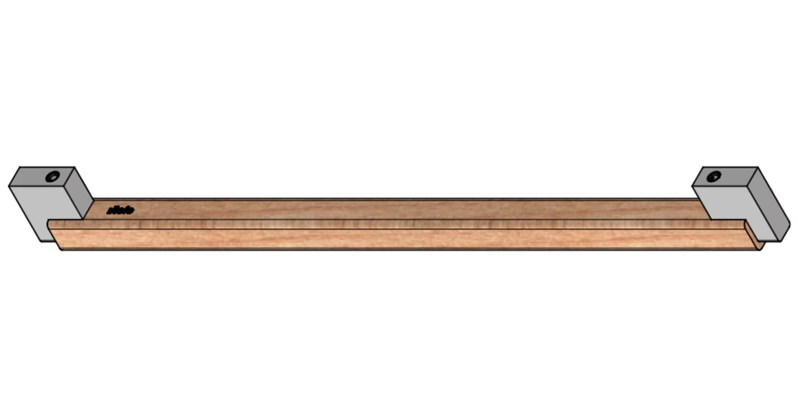 Kép 6/7 - Fogantyú  Viefe DUO BIG  480mm, fém-fa, csiszolt láva szürke - tölgy