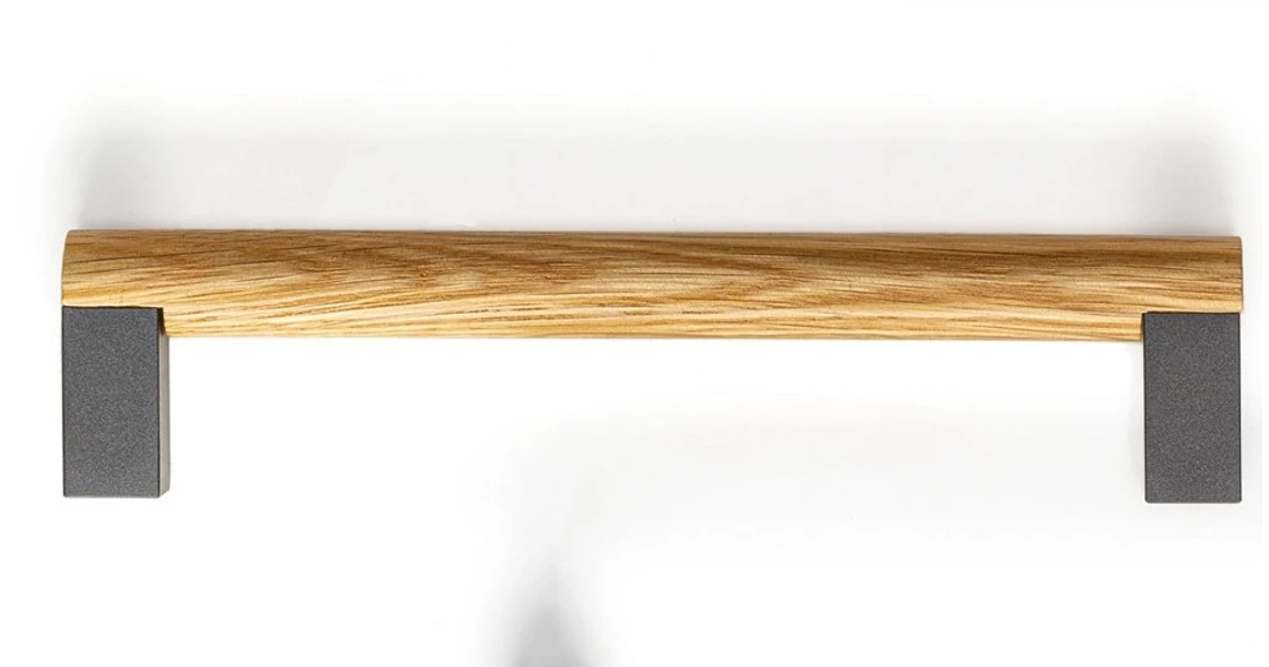 Kép 3/5 - Fogantyú  Viefe ETO  160mm, alumínium-fa, csiszolt láva szürke - tölgy