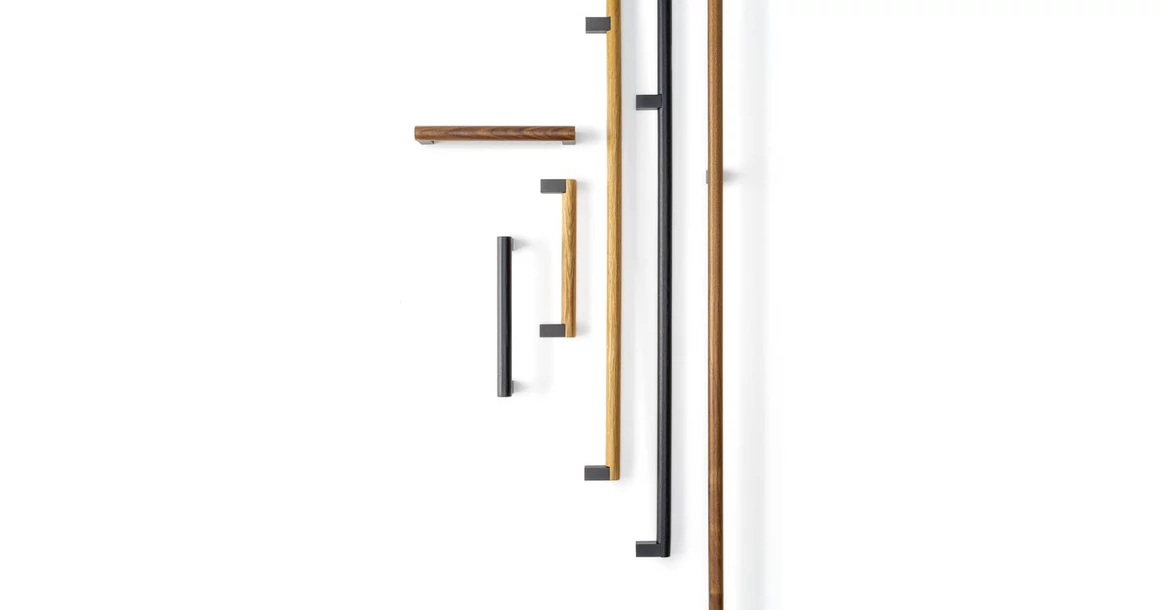 Kép 2/5 - Fogantyú  Viefe ETO  160mm, alumínium-fa, csiszolt láva szürke - tölgy