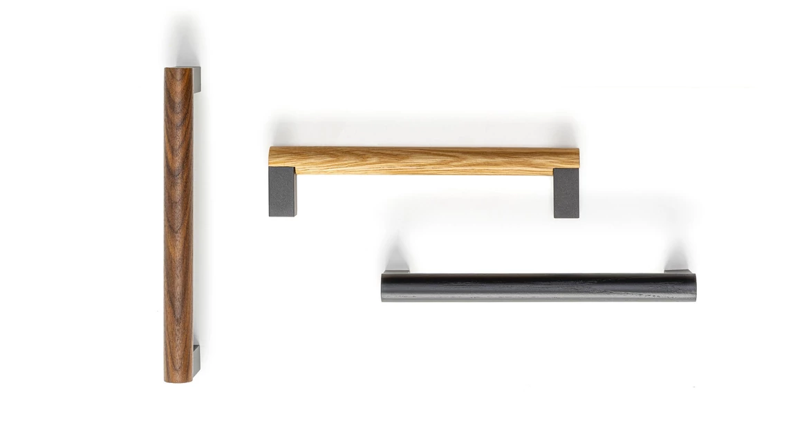 Kép 4/5 - Fogantyú  Viefe ETO  160mm, alumínium-fa, csiszolt láva szürke - tölgy