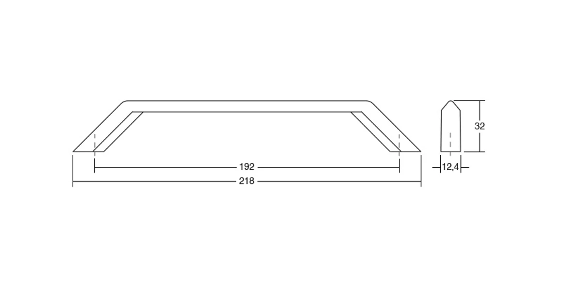 Kép 4/4 - Fogantyú  Viefe FELTRE  192mm, fém, szálcsiszolt