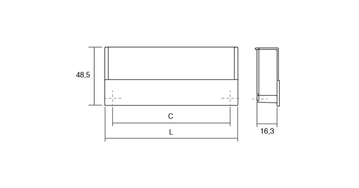 Kép 4/4 - Fogantyú  Viefe FLAT süllyesztett, fém, fényes króm