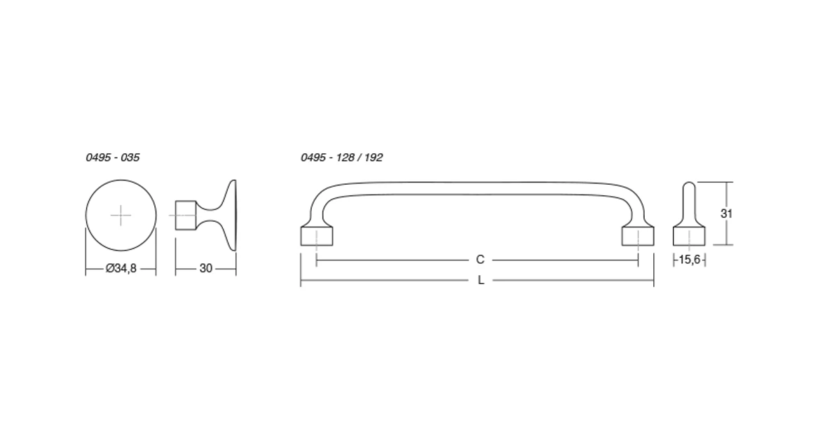 Kép 3/3 - Fogantyú  Viefe FLOID gomb, fém, csiszolt arany